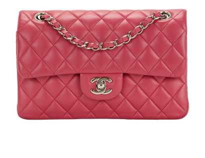 Small Double Classic Flap, &pound;4,500, Handbags, Pink, Leather, Front view